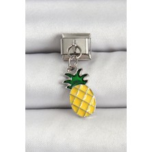 Pazarcan 316L Çelik Gümüş Renk Ananas Model Nomination Charm
