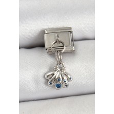 Pazarcan 316L Çelik Sallantılı Fiyonklu Buket Model Gümüş Renk Nomination Charm