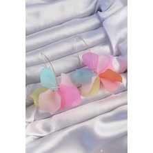 Pazarcan Pirinç Karışık Renkli Flora Küpe