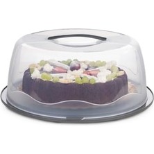 Geçmeli Kilitli, Kapaklı ve Kulplu Yaş Pasta, Kek Taşıyıcı, Mutfak Saklama Için Yuvarlak, Bpa Içermeyen Kek Fanusu, Börek, Çörek Saklama Kabı,, Turta Taşıma Kutusu (1, Gri, 12×28)