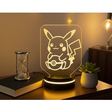 Eymi Design Pikachu Rgb LED Akrilik 3D Lamba – Çocuk Odası ve Dekoratif Gece Lambası
