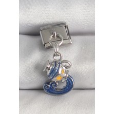 Pazarcan 316L Çelik Gümüş Renk Sallantı Kova Burç Model Nomination Charm