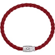 Montblanc Meisterstück Steel 3-Ring Kızıl Deri Bileklik 134066