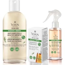 Yoon Biberiye Özlü Saç Dökülme Önleyici & Sağlıklı Hızlı Uzama, 7 Doğal Aktifli, 3'lü Saç Bakım Seti