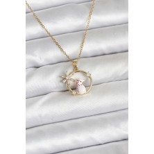 Ayder Timya 316L Çelik Zincir Gold Zirkon Taşlı Yılbaşı Temalı Kadın Kolye (Timya/1395) 195258