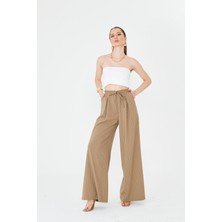 La Pante Bel Lastikli Bağcıklı Bol Paça Pantolon