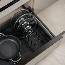 Siyah Mutfak Çekmece Içi Tava Tencere Düzenleyici Organizer – Yer Tasarruflu Sıralayıcı