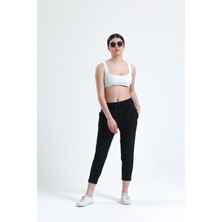 La Pante Beli Lastik Detaylı Cepli Kısa Paça Pantolon