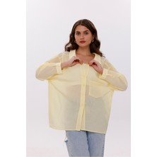 La Pante Önden Cepli Düşük Omuzlu %100 Pamuk Gömlek