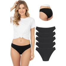 New Lilla 1001 Kadın 5'lı Slip Külot %95 Pamuklu Rahat Tasarım Siyah XL Beden
