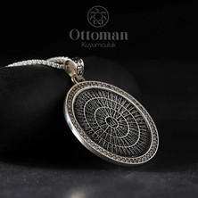 Design Ottoman Kuyumculuk Esmaü'l Hüsna Zirkon Taşlı Gümüş Kadın Kolye