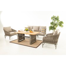 Divona Home Orlando Bahçe Balkon Oturma Grubu 3+1+1+Masa