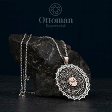 Design Ottoman Kuyumculuk Nazar Ayeti Yazılı Gümüş Kadın Kolye
