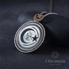 Design Ottoman Kuyumculuk Ay Yıldız Madalyon Gümüş Erkek Kolye