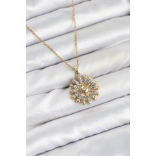 Ayder Timya 316L Çelik Zincir Gold Renk Güneş Model Kadın Kolye (Timya/1395) 194862