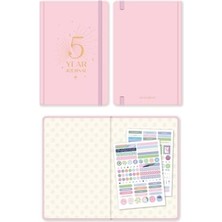 5 Yıllık Süresiz Günlük Ajanda 13X21 - Pembe