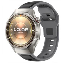 Sneezy Huawei Watch Gt6 Pro 46MM Ile Uyumlu Çift Renkli Spor Silikon Kordon Nefes Alabilir Konforlu