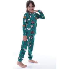 CQCQ Çocuk Kış Noel Yıllbaşı Desenli Pamuklu Pijama Takımı Unisex – Rahat, Sıcak ve Eğlenceli Ev Giyim