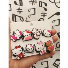 Herşey Nota Hello Kitty  Terlik Süsü Jibbitz Aksesuarı 8 Adet Hediyelik Aksesuar