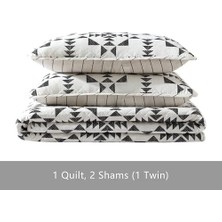 Bauer - Kraliçe Yorgan Seti, Eşleşen Kılıflarla Ters Çevrilebilir Pamuk Yatak, Her Mevsim Için Hafif Ev Dekoru (Arrowhead Kömür, Kraliçe)