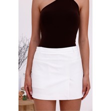 La Pante Kadın Beyaz Şort Etek
