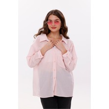 La Pante Önden Cepli Düşük Omuzlu %100 Pamuk Gömlek