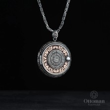 Design Ottoman Kuyumculuk Kapaklı Koruma Dualı Gümüş Madalyon Kolye