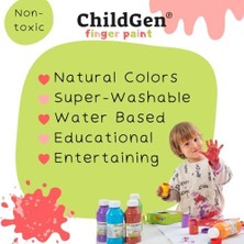 Süper Yıkanabilir Parmak Boya 350 ml Şişe Kırmızı