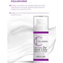 Procsın Anti-Aging Etkili Collagen Krem, Yaşlanma & Kırışıklık Karşıtı, Cilt Sıkılaştırıcı & Yenileyici, Günlük Bakım, 50 ml