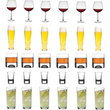 Yılbaşı Özel Meşrubat Bardağı Şarap Viski ve Shot Bardak Seti 30 Parça Orjinal