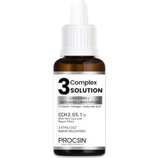 Procsın 3 Complex Solution Serum, Cilt Yenileyici & Leke Karşıtı, Gözenek Sıkılaştırıcı & Nemlendirici, Aydınlatıcı & Onarıcı Bakım, 20 ml
