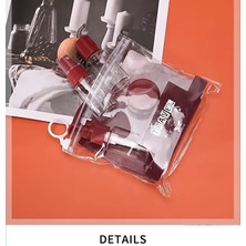 Seyahat Şişeleri Seti, 6 Parça, Sprey ve Pompalı Şişeler, Krem Kapları, Şeffaf Taşıma Çantalı, Uçak Bagajı Uyumlu, Kırmızı Spatulalı