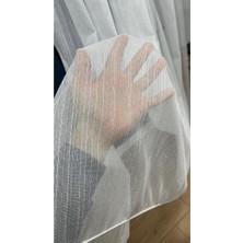 Volper Mekanik Roma Simli 1/3 Sık Pile Tül Perde Kırık Beyaz