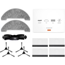 D5S Pro Aksesuar Kiti, 11 Parça (4 Yan Fırça + 4 Filtre + 2 Mikrofiber Paspas Bezi + 1 Rulo Fırça)