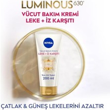 Nıvea LUMINOUS630 Leke ve Iz Karşıtı Vücut Bakım Kremi 200ML, Çatlak ve Güneş Lekesi Iyileştirici, 48 Saat Nemlendirici