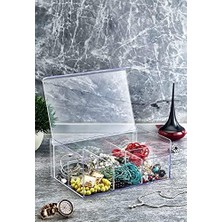 Akrilik Çay Kutusu 6 Bölmeli Kapaklı Poşet Bitki Çayı Saklama Kabı - Akrilik Pratik ve Şık Akrilik Çay Kutusu - 6 Bölmeli Kapaklı Poşet ve Bitki Çayı Saklama Kabı