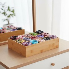 Bambu Çekmece Içi 15 Bölmeli Organizer | Çok Amaçlı Takı, Saat, Çorap, Iç Giyim ve Kemer Düzenleyici | Ahşap Organizer Kutu | Masaüstü ve Çekmece Içi Takı, Saat ve Aksesuar Düzenleme Kutusu