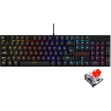 Katsuta Red Switch Mekanik Gaming Oyuncu Klavyesi 11 Işık Animasyonlu LED Işıklı
