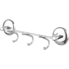 Lavabo Vidalı Askılık 3'lü Metal Sağlam Aparat Krom Askılık Havlu Asma Askı