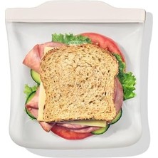 Silicone Reusable Bag Sandwich Bag (28 Oz) - Oat