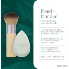 Ecotools Blend + Blur Makyaj Fırçası ve Sünger Duo, Makyaj Blender Sünger ve Fondöten Fırçası, Sıvı ve Krem Makyaj, Bulut Cildi, Çevre Dostu, Lateks Içermez, Zulüm Içermez, & Vegan, 2 Adet