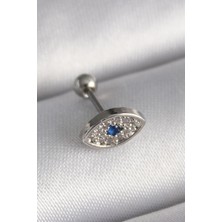 Ayder Timya 316L Çelik Gümüş Renk Zirkon Taşlı Göz Tragus Piercing (Timya/1395) 205439