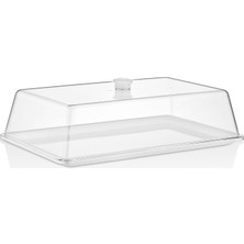 GastroPlast Kırılmaz (Pc) Fanus ve Tepsi Seti (410 x 260 Mm) - Kafe, Pastane ve Restoranlar Için Servis Seti - Profesyonel Servis ve Sunum Ekipmanı