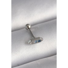 Ayder Timya 316L Çelik Gümüş Renk Mavi Zirkon Taşlı Tragus Piercing (Timya/1395) 205475