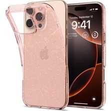 16 Pro Ince Kılıf Crystal Glitter Sararma Karşıtı Duraclear™ Hava Kanalı Teknolojisi™ Askeri Sınıf Koruma Rose Şeffaf Simli Kapak - ACS08114