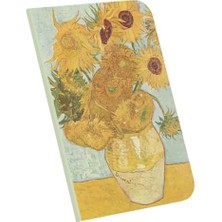 Vase With Twelve Sunflowers,  1888, A4 Defter Iv, Çizgisiz, Toplam 64 Sayfa, Tel Dikiş, Esnek Kapak, Oval Kenar, Tuval Doku, 60 Gram, Sarı Krem Renk, 21X29,7X0,5CM