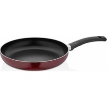 26 cm Bordo Renk Gövde Yanmaz Yapışmaz Teflon Tava