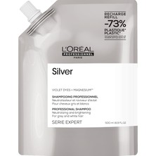 L'oréal Professionnel Paris Serie Expert Silver Çok Açık Sarı, Gri ve Beyaz Saçlar Için Renk Dengeleyici Mor Refill Şampuan 500 ml