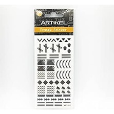 Artikel Lacivert Etnik Çizgiler Metalik Tırnak Sticker, Nail Sticker, Nail Art