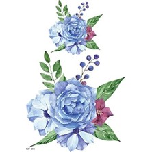 Artikel Mavi Güller Geçici Dövme,geçici Tattoo,vücut Dövme,kol Bilek Dövme,boyun Dövme,sırt Dövme
